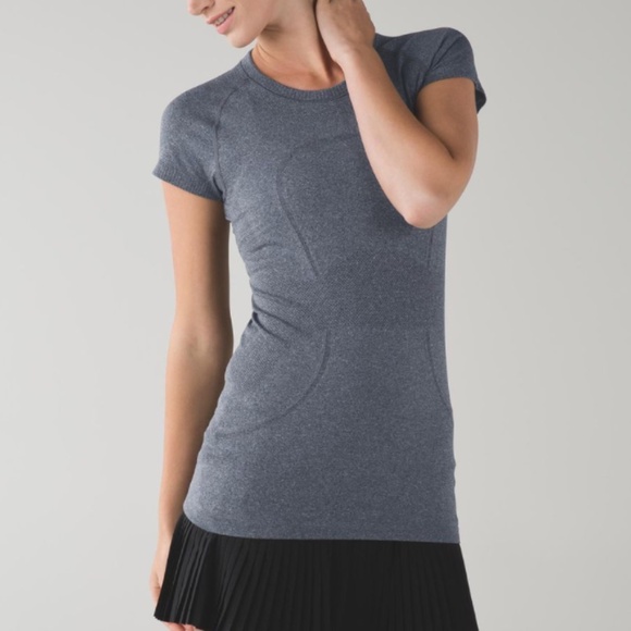 Lululemon Swiftly Tech Short Sleeve Tee Sz 12 Heathered Black - Picture 1 of 11